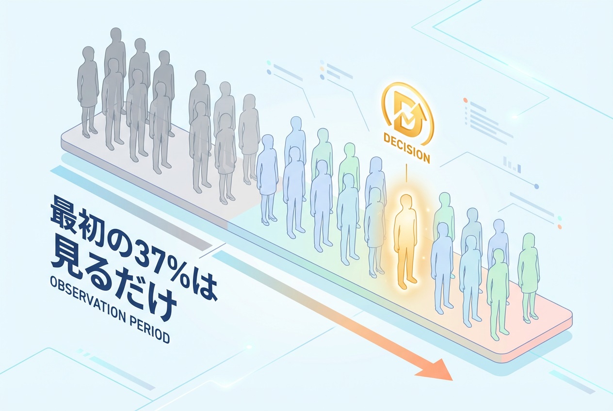 多数の選択肢から一つを選ぶイラスト