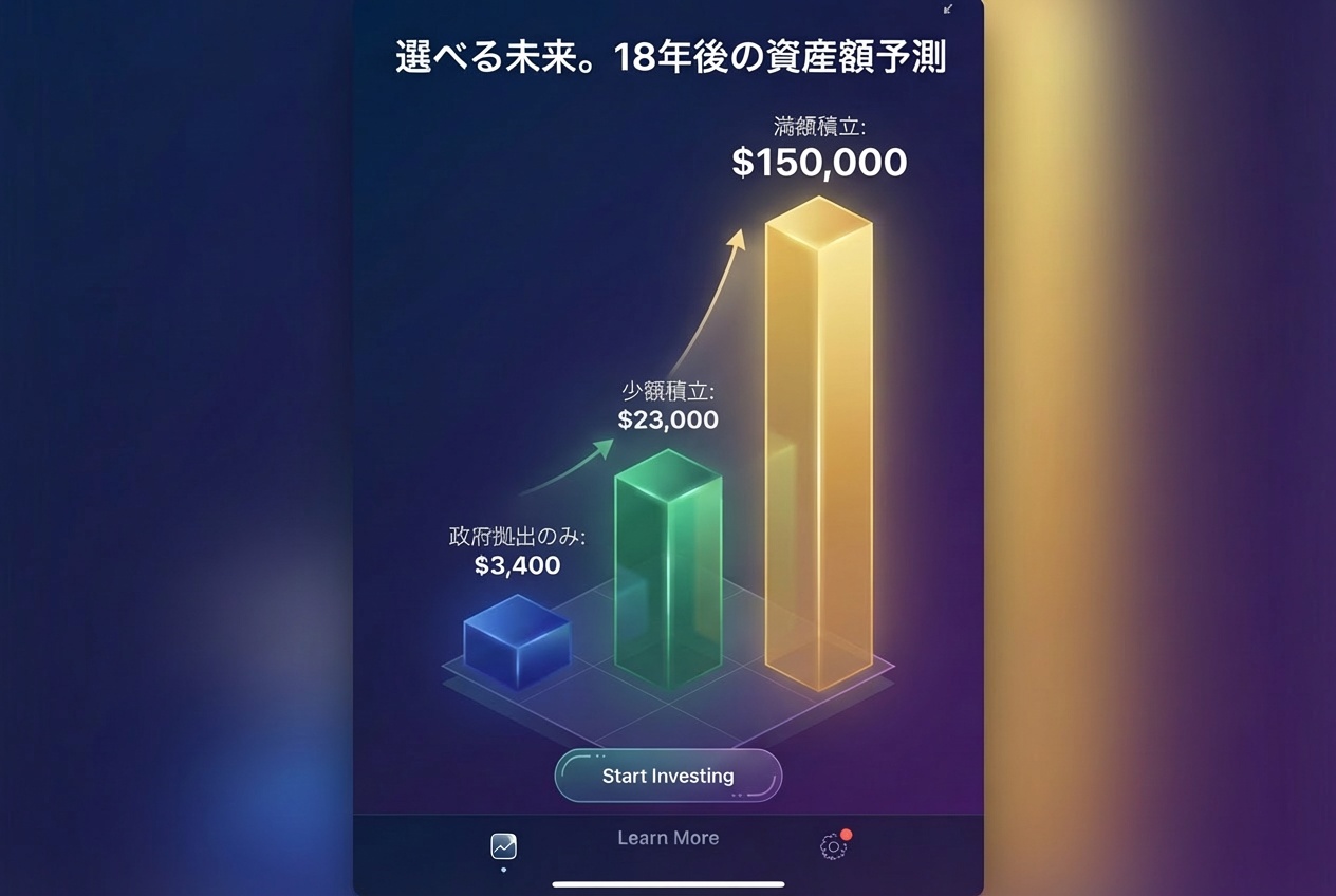 資産形成シミュレーション：積立額別の18年後予測グラフ