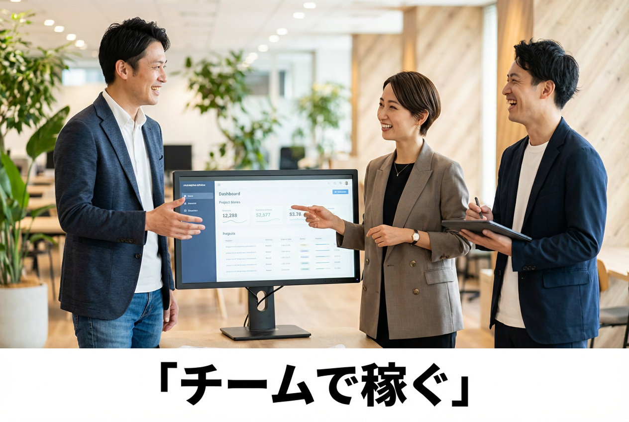 チームで協力するイメージ