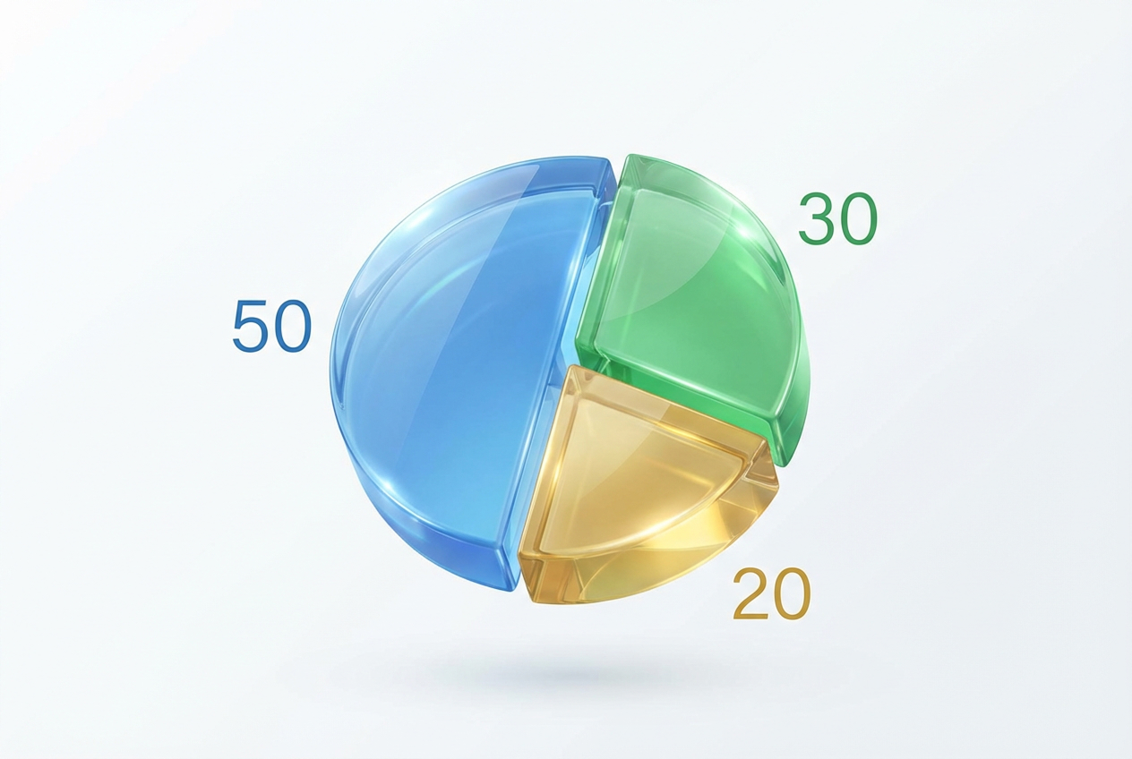 50:30:20の円グラフ